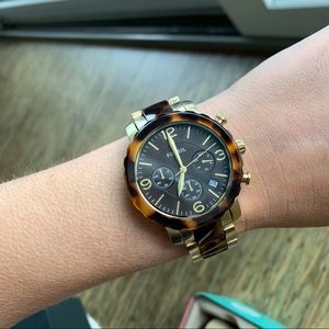 Fossil tortoise gold watch